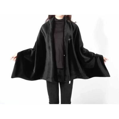 China 2021 Velvet Medium Luxury Poncho Women Cashmere Cape Heating Large Coat for sale