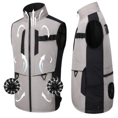 China 2021 New Hot Sale Outdoor Waterproof Cooling Vest Air Conditioning Jackets With 2pcs Fans for sale