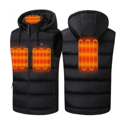 China Waterproof Most Popular Hooded Jackets Unisex Warm Winter 100% Polyester USB Heating Thermal Heated Vest for sale