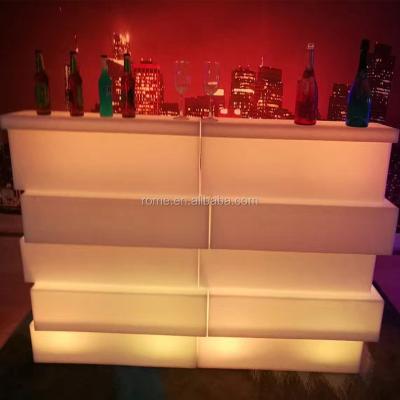 China Modern Home Unique Designed Bar Table Block Bar Counter Led Glowing And Illuminated Lighting for sale