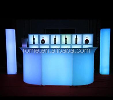 China Nightclub Use Hot Sale Bar Table Color Changing RGB Plastic Bar Counters Design For Event for sale