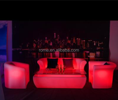 China Modern Plastic Led Glowing Sofa Bar Stool Sofa Furniture Set / Nightclub Sofa For Party Wedding for sale