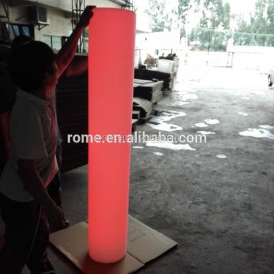 China Waterproof Color Changing Gllowing Big Tall Plastic Landscaping LED Cylinder With Remote Control for sale