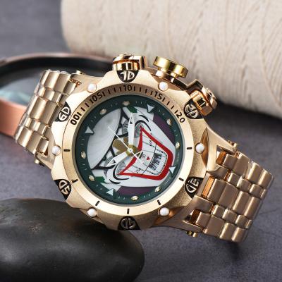 China Fashion\classic\business dial\sports large, big mouth, fashionable belt synchronization steel quartz three-needle explosion men's business watch, manufacturer wholesale for sale