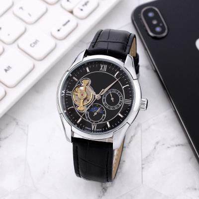 China 3A Luxury High Quality Hollow Belt Business Tourbillon Business Hollow Men's Mechanical Watch for sale