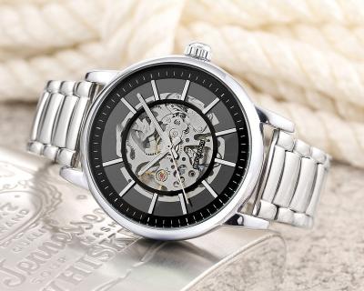 China Stopwatch 2022 Hollow Out High Quality Solid Steel Band Business Men Fully Automatic Mechanical Watch for sale