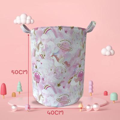 China Sustainable Dirty Household Laundry Storage Basket Folding Clothing Bucket Toy Organizer for sale