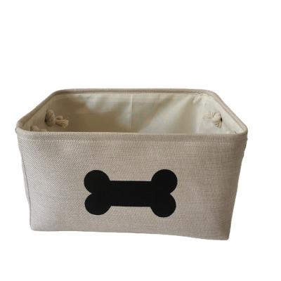 China Sustainable Rectangular Canvas Kids Baskets Folding Cotton Fabric Laundry Storage Basket Bins for sale