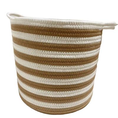 China Sustainable High Quality Soft Handmade Cotton Rope Woven Extra Large Storage Baskets for sale