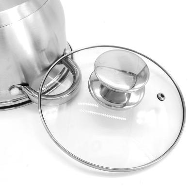 China Sustainable Indoor Durable Multi-Functional Kitchenware Stainless Steel Cookware Set Cookware Stainless Steel Glass Lid for sale