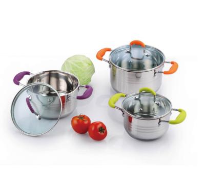 China Sustainable 6pcs stainless steel cookware sets for sale