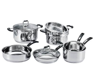 China Sustainable 9pcs Roll and Step Stainless Steel cookware set for sale