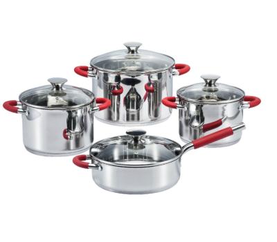 China Sustainable Multi-functional Large Capacity Iron Fixed Classic Rustproof Top Set Stainless Steel Cookware With Lid for sale