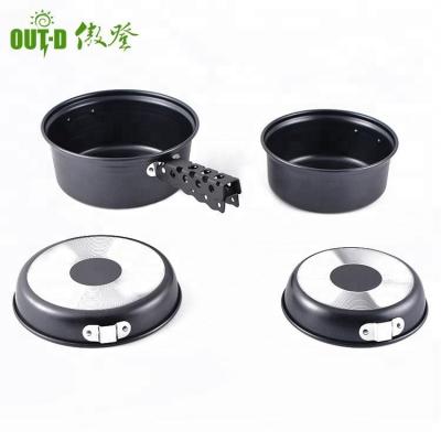 China Aluminum Picnic Pan Nonstick Coating Outdoor Cooking Cookware Set for sale