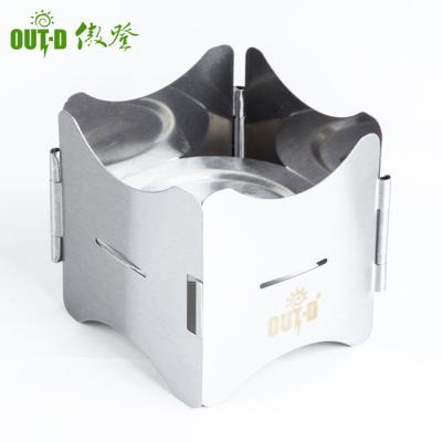 China Portable Lightweight Folding Outdoor Cooking Camping Hiking Portable Solid Alcohol Stove Burner for sale