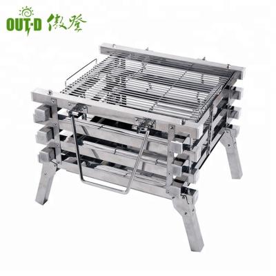 China Folding Portable Stainless Steel Cooking Wood Burning Stove For Outdoor BBQ for sale