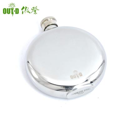 China Portable Round Metal Stainless Steel Liquor Alcohol 5oz Whiskey Hip Flask for sale