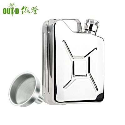 China Wine Rack 6oz/170ml s/s Oil Jerry Can Shape Hip Flask Included Funnel for sale