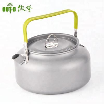 China Sustainable Wholesale Fashion Travel 1.4L Camping Kettles Aluminum Teapot for sale