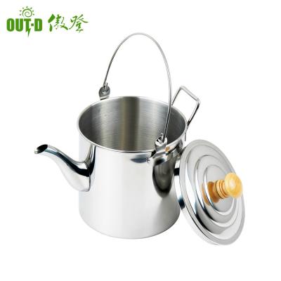 China Sustainable Camping Stainless Steel Tea Water Hike Family Cooking Kettle / Bottle for sale