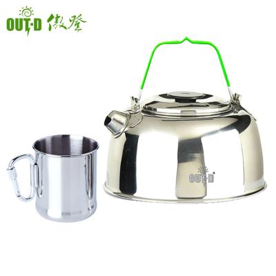 China Sustainable 304 Stainless Steel Water Tea Kettle For Family Camping for sale