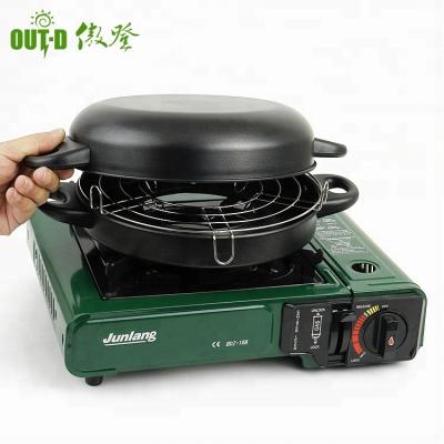 China Universal gas stove steel with pan and fry pan grill non-stick coating use with gas stove for sale