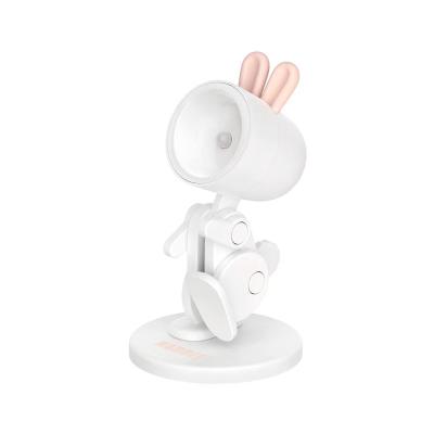 China Simulation Led Night Light Cartoon Image Rabbit Shape Decoration Study Reading Lamp Desktop Folding Bracket Home Decoration Table Lamp for sale