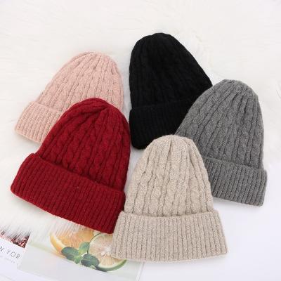 China Casual Classic Logo 100% White Beanie Hats Knitted Beanie Hat Winter Hats Custom Acrylic Embroidery Logo For Women for sale