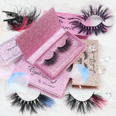 China Real 3D Mink Eyelashes Packaging Box Mink Eye Lashes Private Label 3D/5D/6D/25mm Thick Wholesale Eyelash Extension Colorful Strip for sale