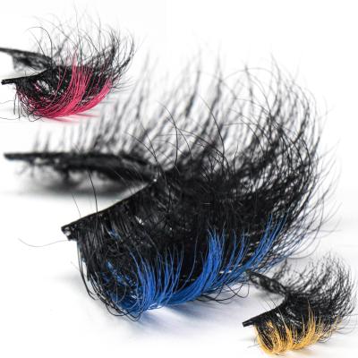 China Wholesaler Private Label Color Mink Eyelashes Colored Mink Winged Eyelash Strips Colored Eyelashes for sale