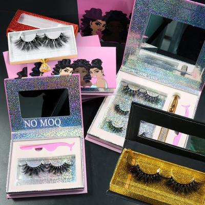 China Luxury Private Label Wholesale Natural 3d 5d Mink Strips 25mm Long Lashes Lashes Super Fluffy 25mm Mink Lashes for sale