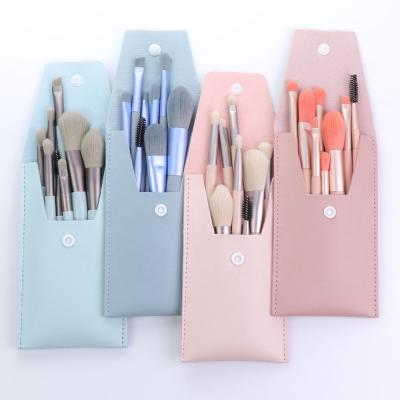 China Angular Blush Portable Mini Eyeshadow Eyeliner Eyebrow Brush Lip Makeup Brush Kit Travel 8pcs Professional for sale