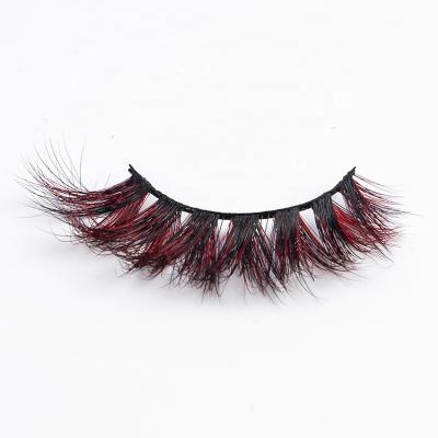 China 25mm Natural Mink Lashes Seller Wholesale Color 3d Mink Lashes 3D Mink Lashes Natural Colorful Handmade for sale