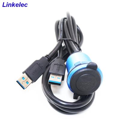 China Dual 2 Ports Multi Function Cable USB 3.0 Dash Extension Cable Male To Female 3 Feet Waterproof Mount Cable For Car Truck Boat for sale