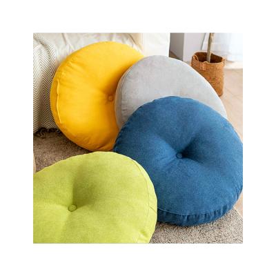 China Wholesale Fire Retardant 100% Cotton Filling Round Floor Cushion Seat Soft Solid Color Floor Cushion for sale