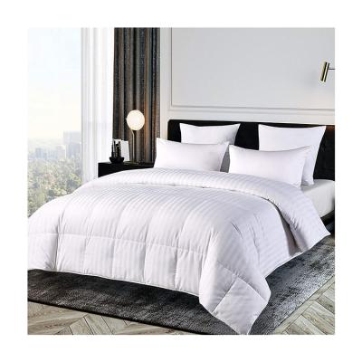 China Hypoallergenic White Line Polyester Bedroom Stripe Fluffy Comforter Set Luxury Quilted Comforter Set Sale for sale