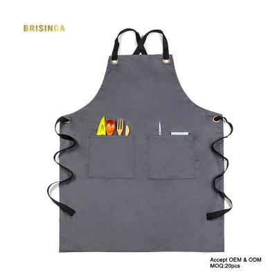 China Custom Printed Drink/Food Apron High Quality White Logo Kitchen Aprons Kitchen Apron Set Supermarket Uniform for sale