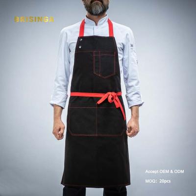 China High Quality Logo Custom Barber Apron Strap Food/Beverage Uniform Work Cooking Jeans Aprons for sale