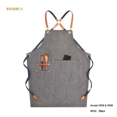 China High Quality Drinks / Food Custom Washed 100% Cotton Canvas Kitchen Bartender Apron for sale