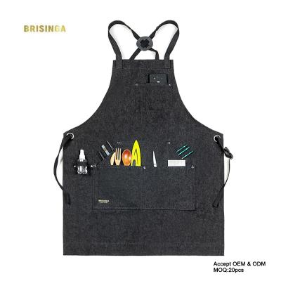 China Customizable Custom Made Unisex Heavy Duty Apron Food/Beverage Water Resistant Canvas Apron Durable Canvas Apron for sale