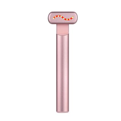 China Electric Mini Eye Massager Pen EMS Red Photon Anti-wrinkle Vibration Heating Reduce Eye Bags Dark Circles Device for sale