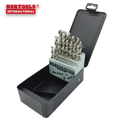 China 25pcs Drill Holes Fully Ground Bright Sharpener Twist Drill Bits Set For Metal Drilling for sale