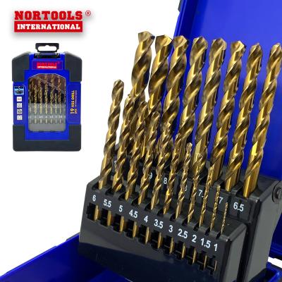 China High Quality Perfect Cut 19PCS Hss E Cobalt M35 Din338 Twist Drill Bit Set For Metal Drilling for sale