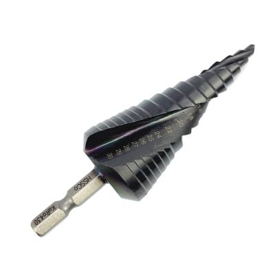 China Professional Metal Drilling HSS Spiral Groove Quick Change Shank Step Drill for Drilling for sale