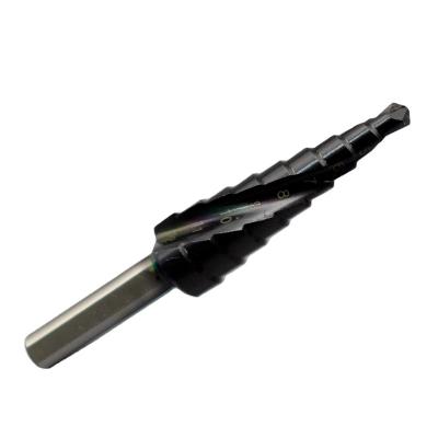 China Professional Metal Drilling HSS Co Coated Round Shank Step Drill For Drilling for sale