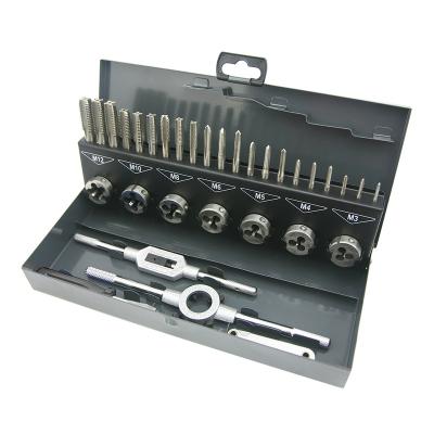 China ISO Metric Coarse Wire 32PCS Top Quality HSS Metal Box Taps And Dies Set for sale