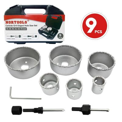 China Tile HSS Carbide Grit Hole Saw Set For Hole Drilling for sale