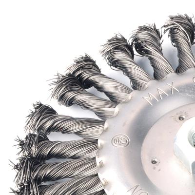 China Angle grinder 115mm M14 knotted torsion wheel brush for angle grinder for sale