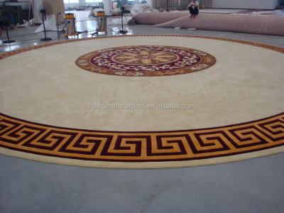 China Mongolian Jacquard Yurt Hand Adorned Round Rug Cover for sale