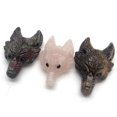 China Popular Craft Crystal Fox Head For Healing Gift wholesale Crystal Stone Quartz Crystal Carvings from China for sale